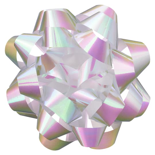 12 Pack: 5.75&#x22; White Holographic Gift Bow by Celebrate It&#x2122;